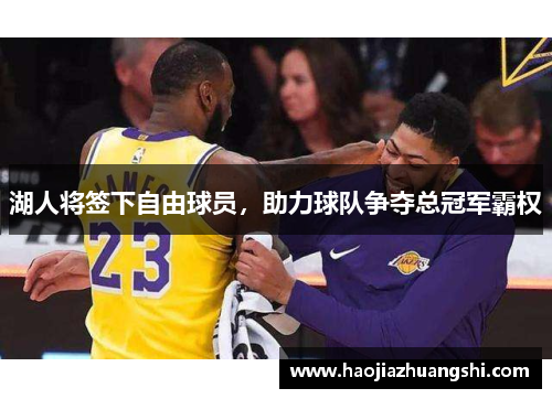 湖人将签下自由球员，助力球队争夺总冠军霸权